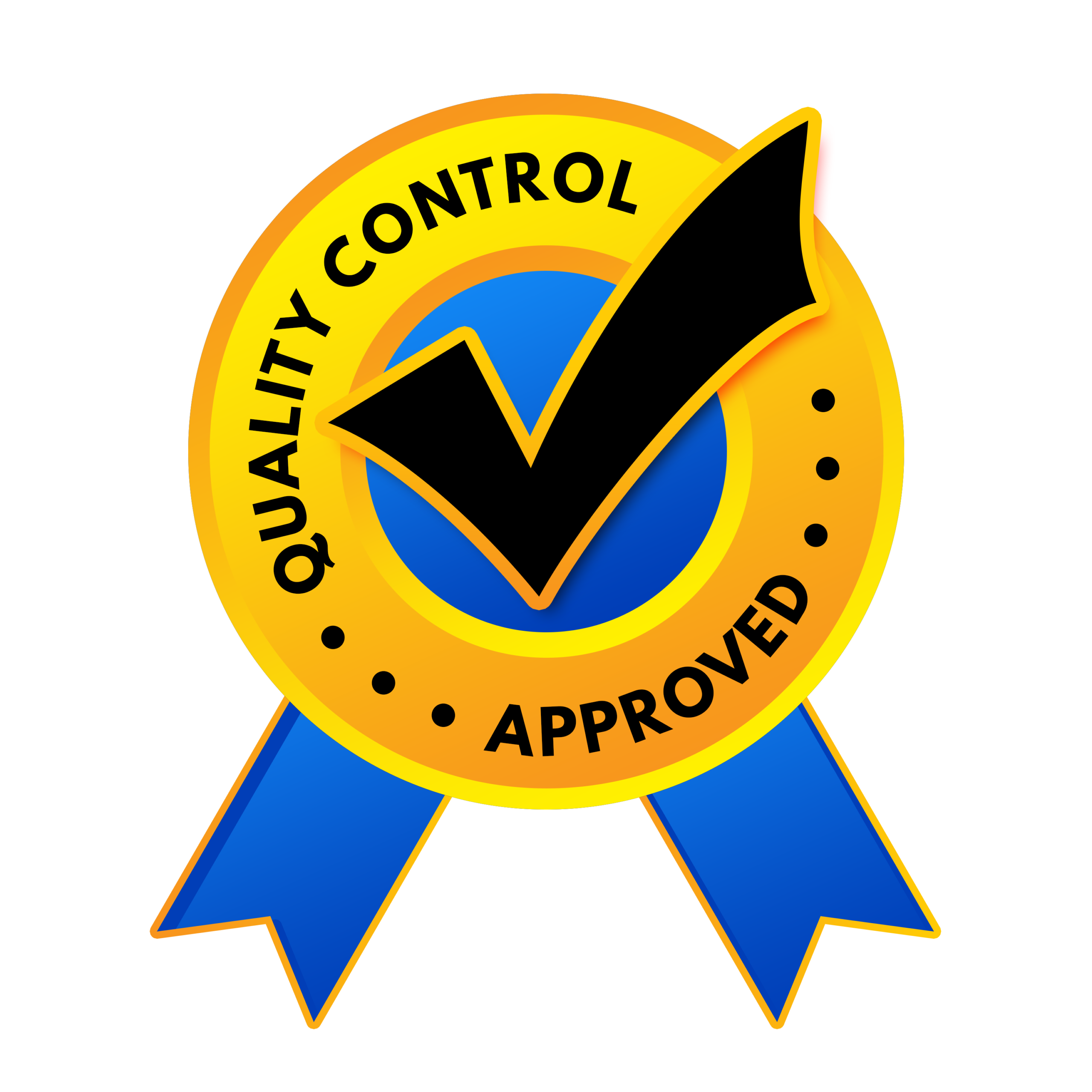 About 100% quality control approved icon
